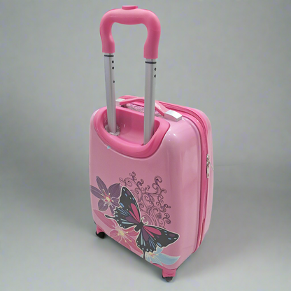 4 Wheels - Kids Travel Trolley - Pink - Butterfly