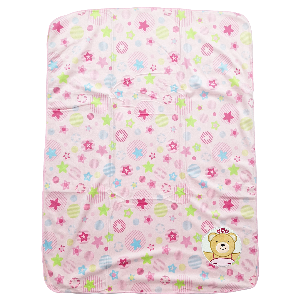 For Baby - Fur Blanket - Pink - Bear & Flower