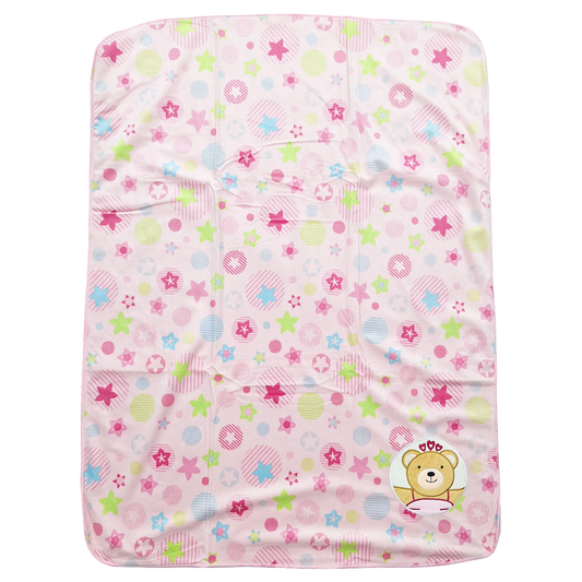 For Baby - Fur Blanket - Pink - Bear & Flower