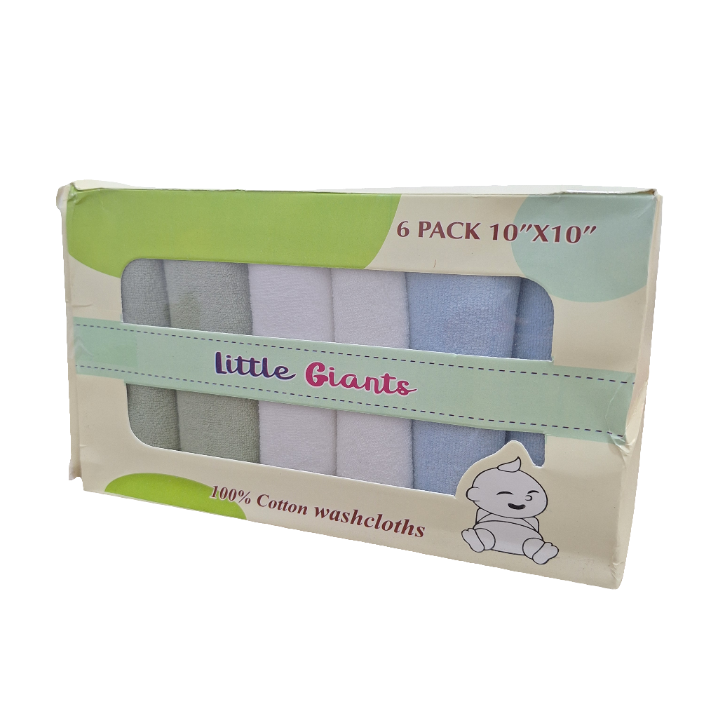 Little Giants Pack of 6 Face Towels