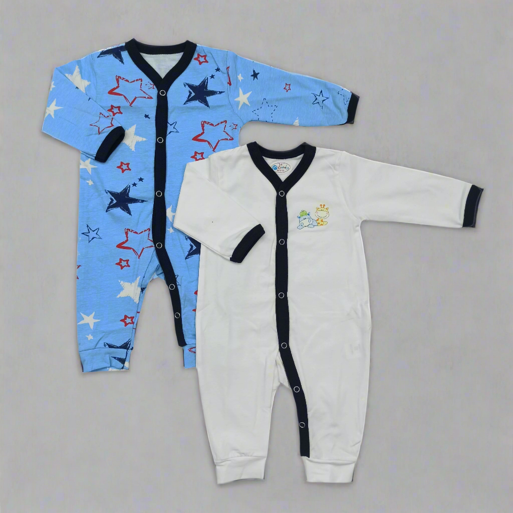 Montaly Pack of 2 Rompers - Black Stars