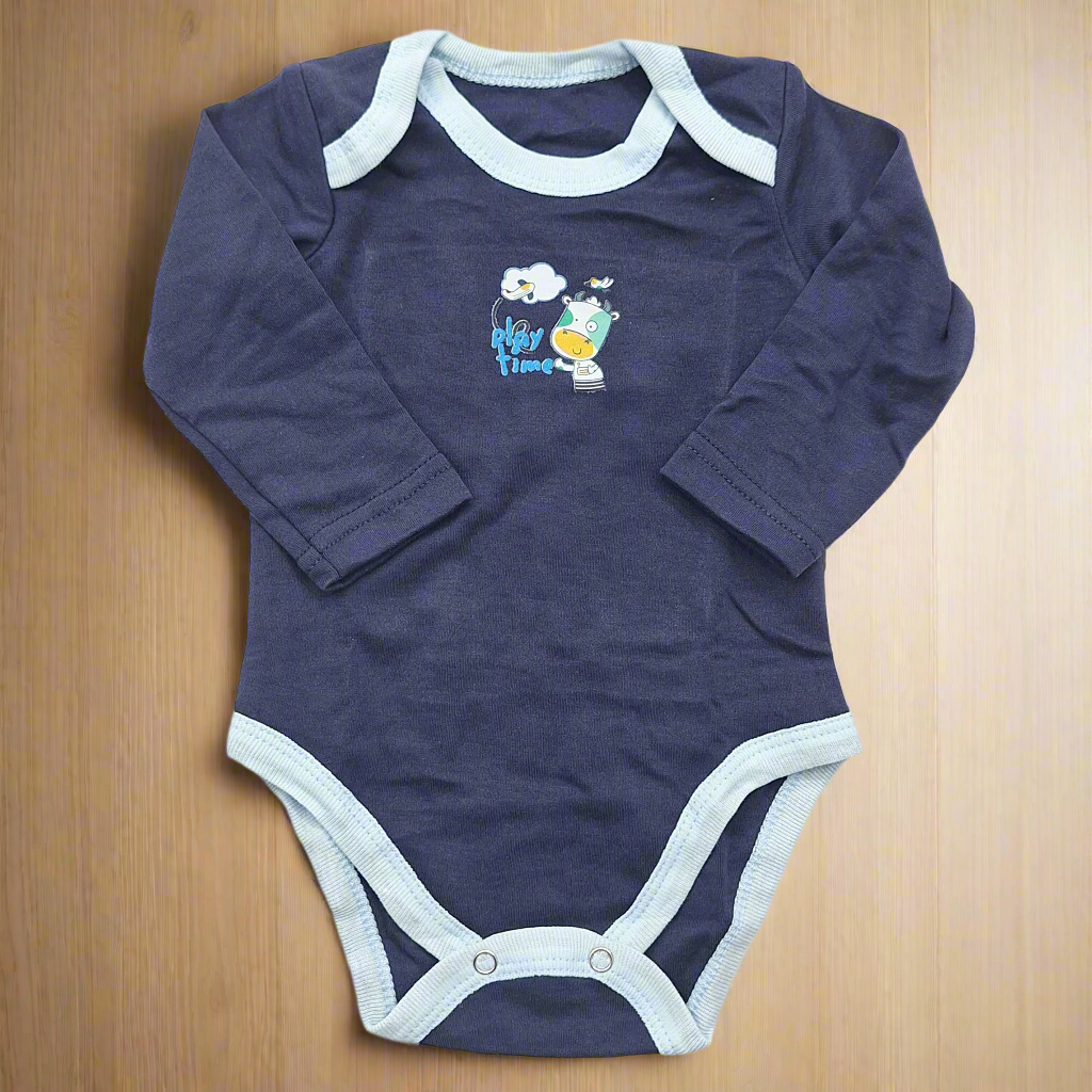 Little Junior - Pack of 5 Long Sleeve Bodysuits - Blue