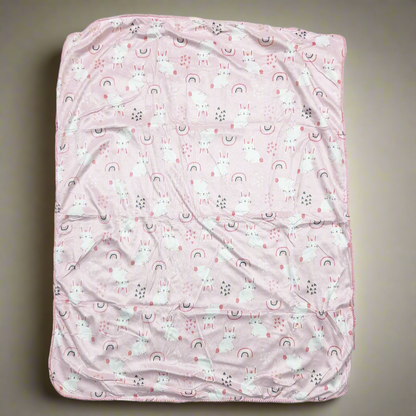 2 Pieces - Swaddle & Blanket - Pink - Rabbit & Rainbow