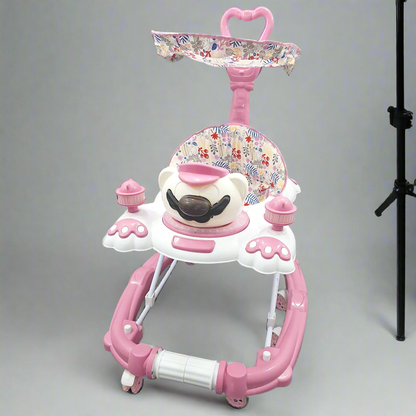 3 In 1 - Baby Walker & Rocker - Pink & White - 9916