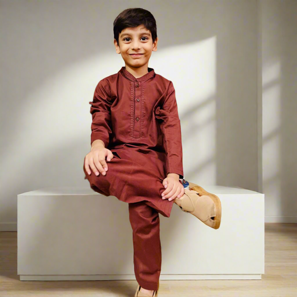 Soft Cotton - Kurta Shalwar - Brown