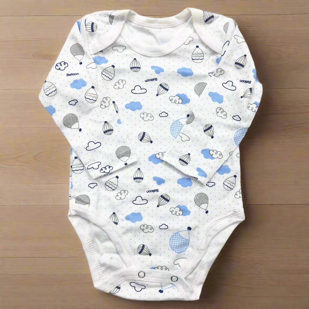 Little Junior - Pack of 5 Long Sleeve Bodysuits - Blue