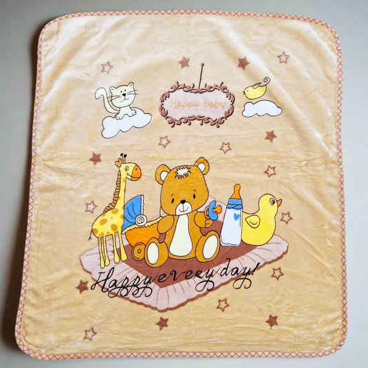 Little Nights - Baby Blanket - Brown - Giraffe & Bear - Small