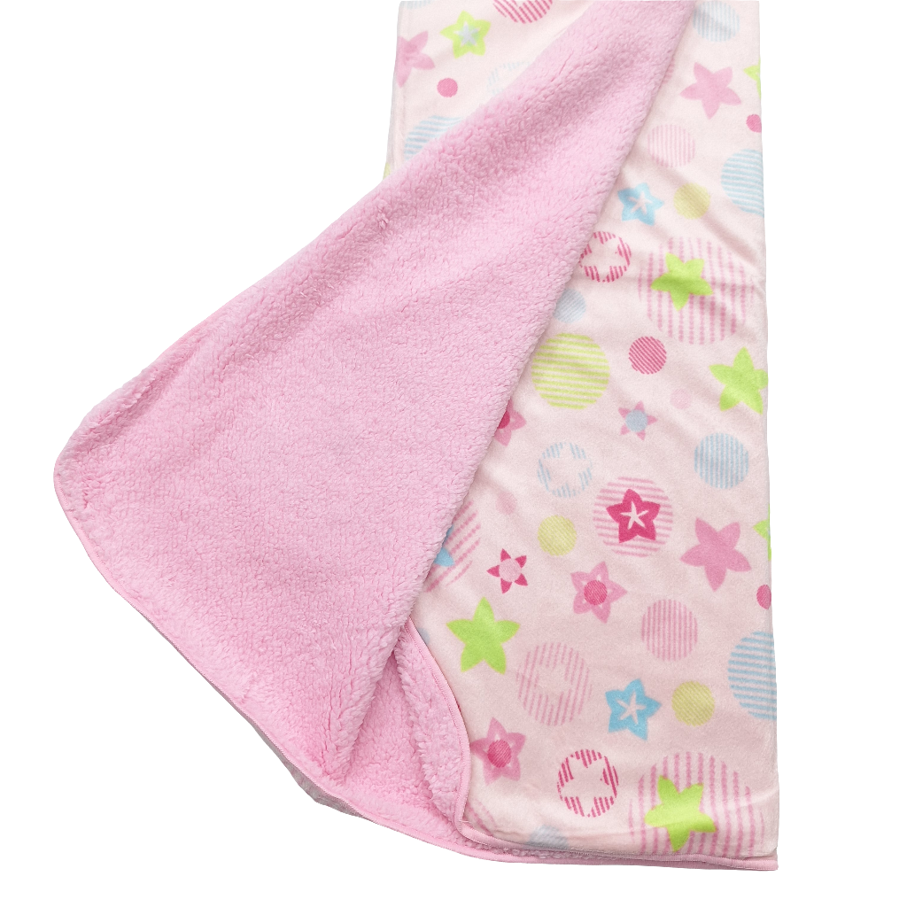 For Baby - Fur Blanket - Pink - Bear & Flower