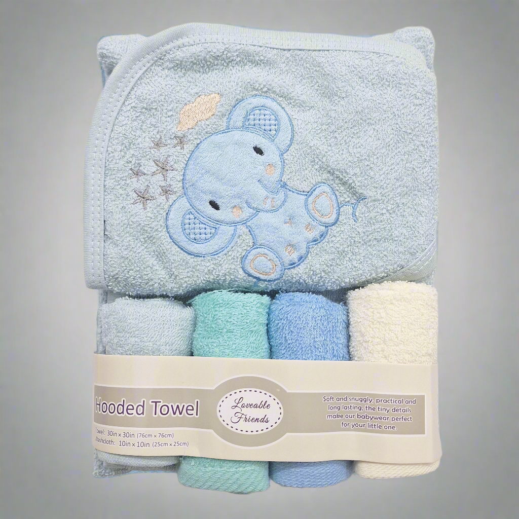 5 Pieces - Loveable Friends - Bath Towel Gift Set