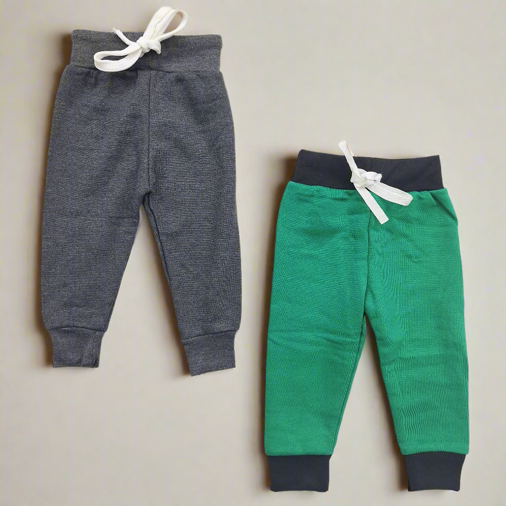 Pack of 2 Fleece Trousers - Dark Grey & Bottle Green - 18 to 24 Months