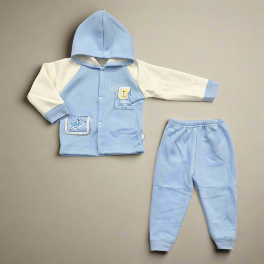 2 Pieces - Hooded Set - Blue - Dance Time