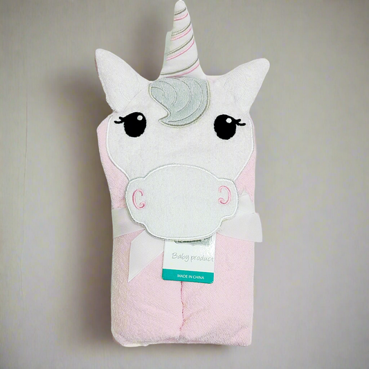 Baby Hooded Bath Towel - Pink - Unicorn