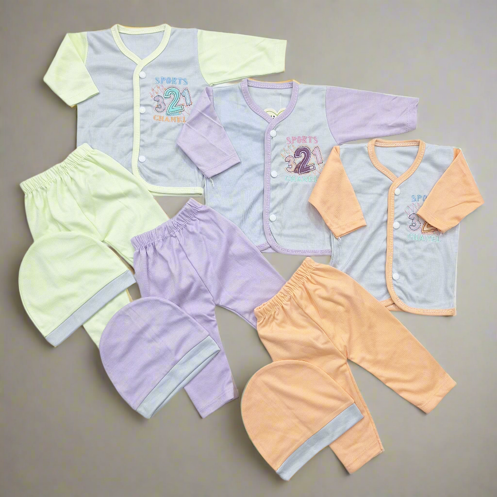 Pack of 3 Newborn - Night Suits - Design 4