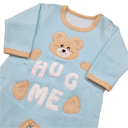 Fleece Romper - Bear - Blue