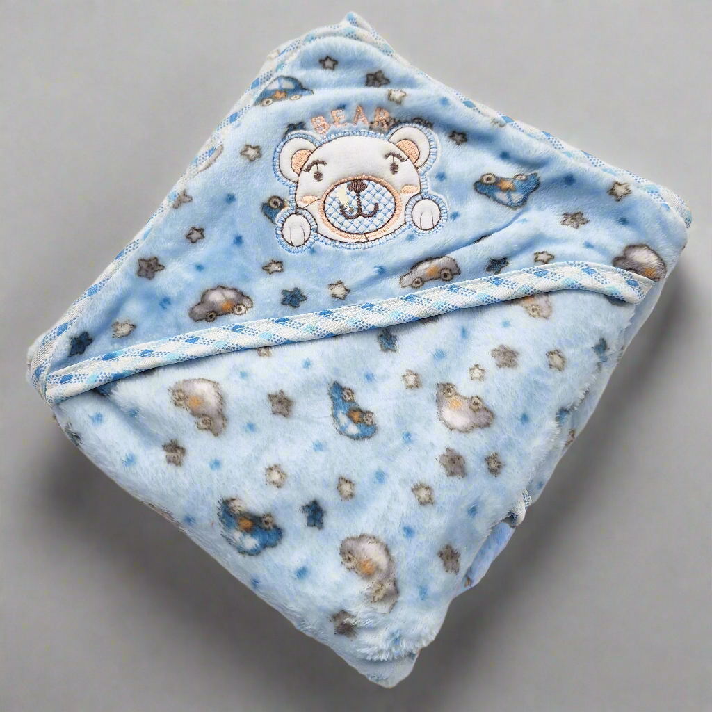 Plush Wrapping Sheet - Bear & Car