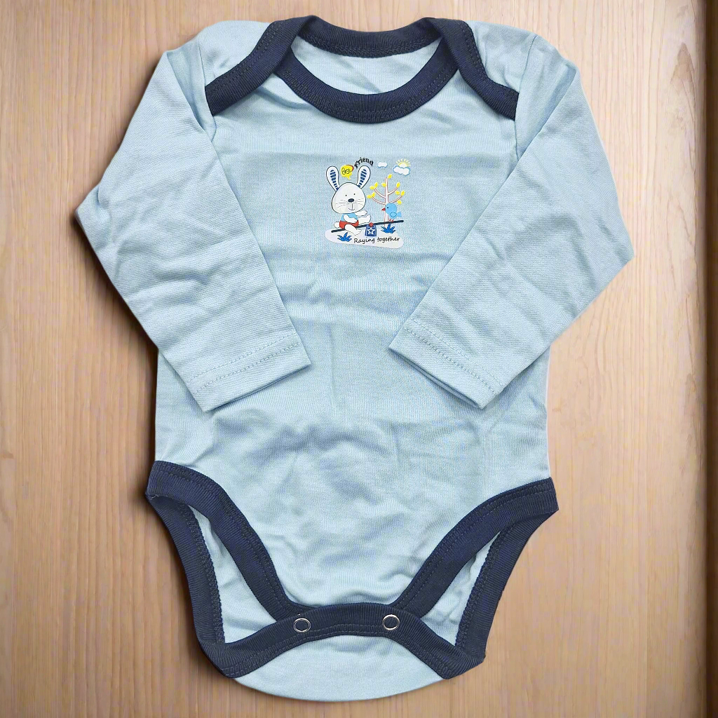 Little Junior - Pack of 5 Long Sleeve Bodysuits - Blue