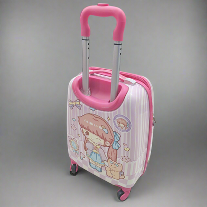 4 Wheels - Kids Travel Trolley - Pink - Doll & Cat