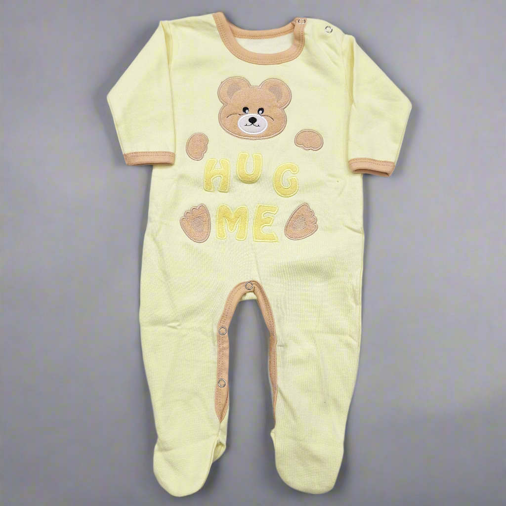 Fleece Romper - Bear - Yellow