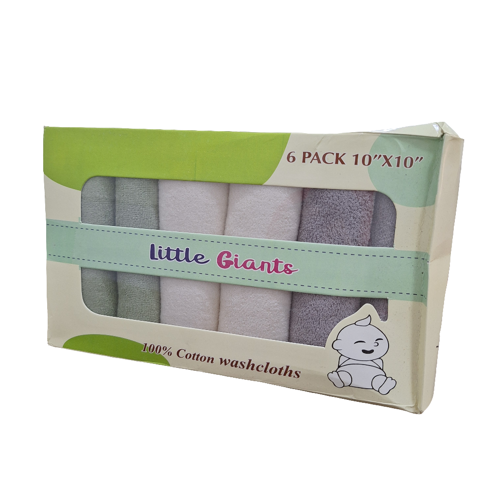 Little Giants Pack of 6 Face Towels