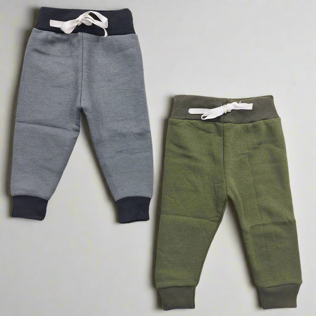 Pack of 2 Fleece Trousers - Grey & Green - 18 to 24 Months