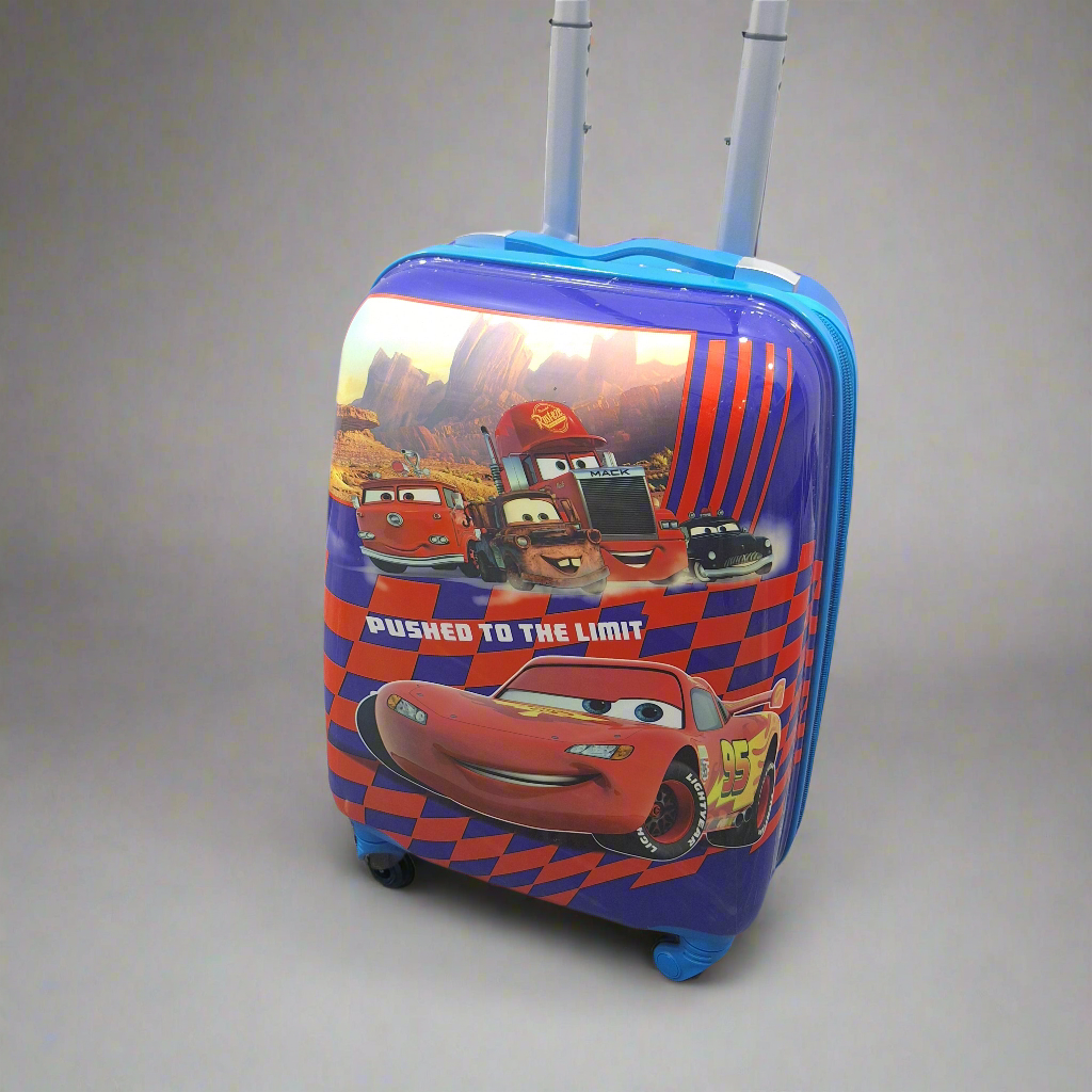 4 Wheels - Kids Travel Trolley - Blue - Cars