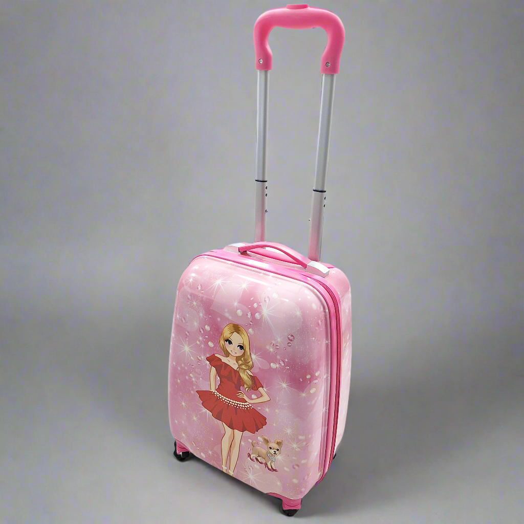 4 Wheels - Kids Travel Trolley - Pink - Barbie