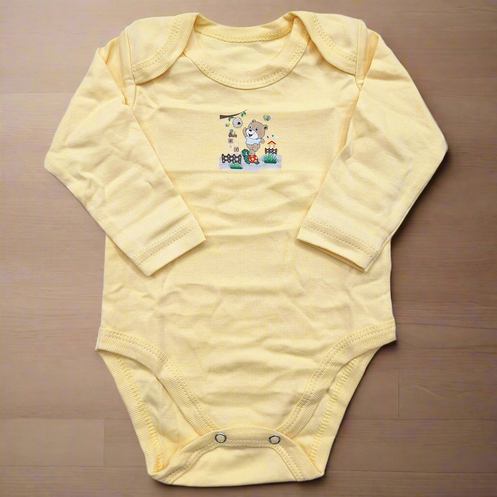 Little Junior - Pack of 5 Long Sleeve Bodysuits - Yellow