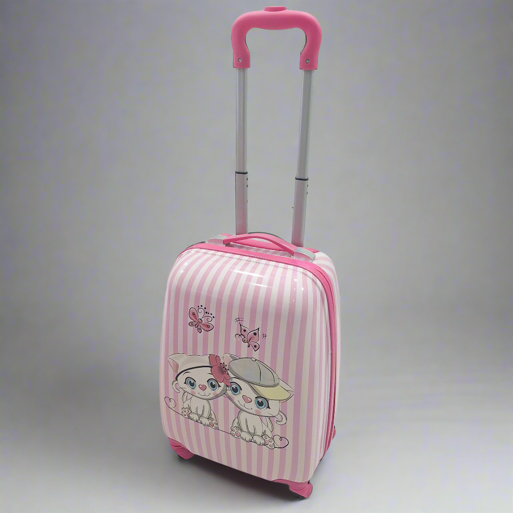 4 Wheels - Kids Travel Trolley - Pink - Cats