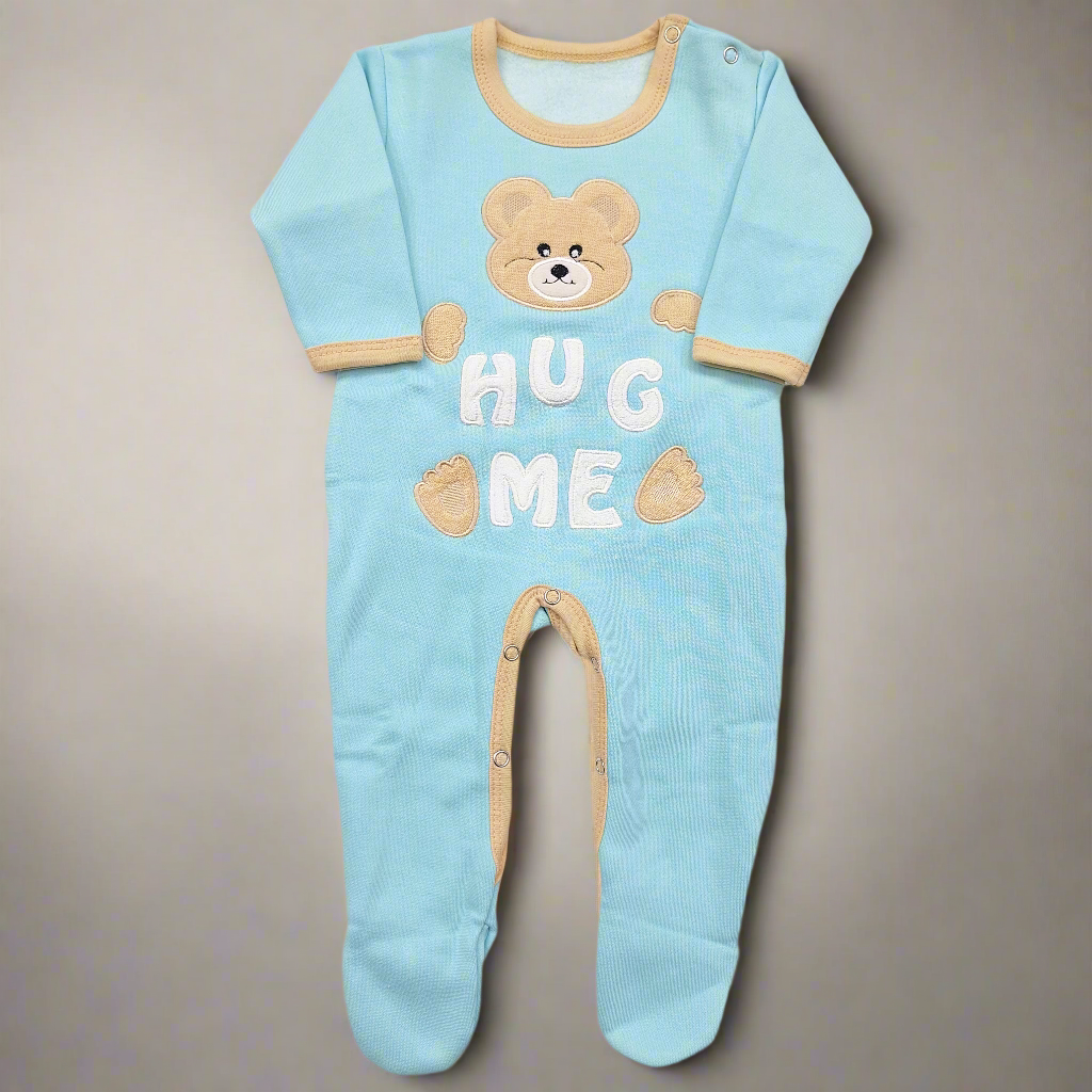 Fleece Romper - Bear - Blue