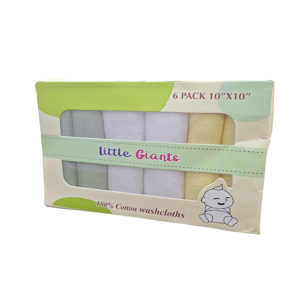 Little Giants Pack of 6 Face Towels