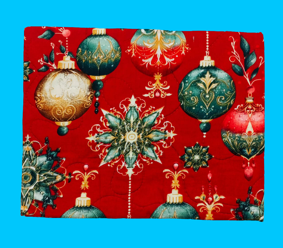 Diaper Changing Sheet -Christmas Ornaments Red