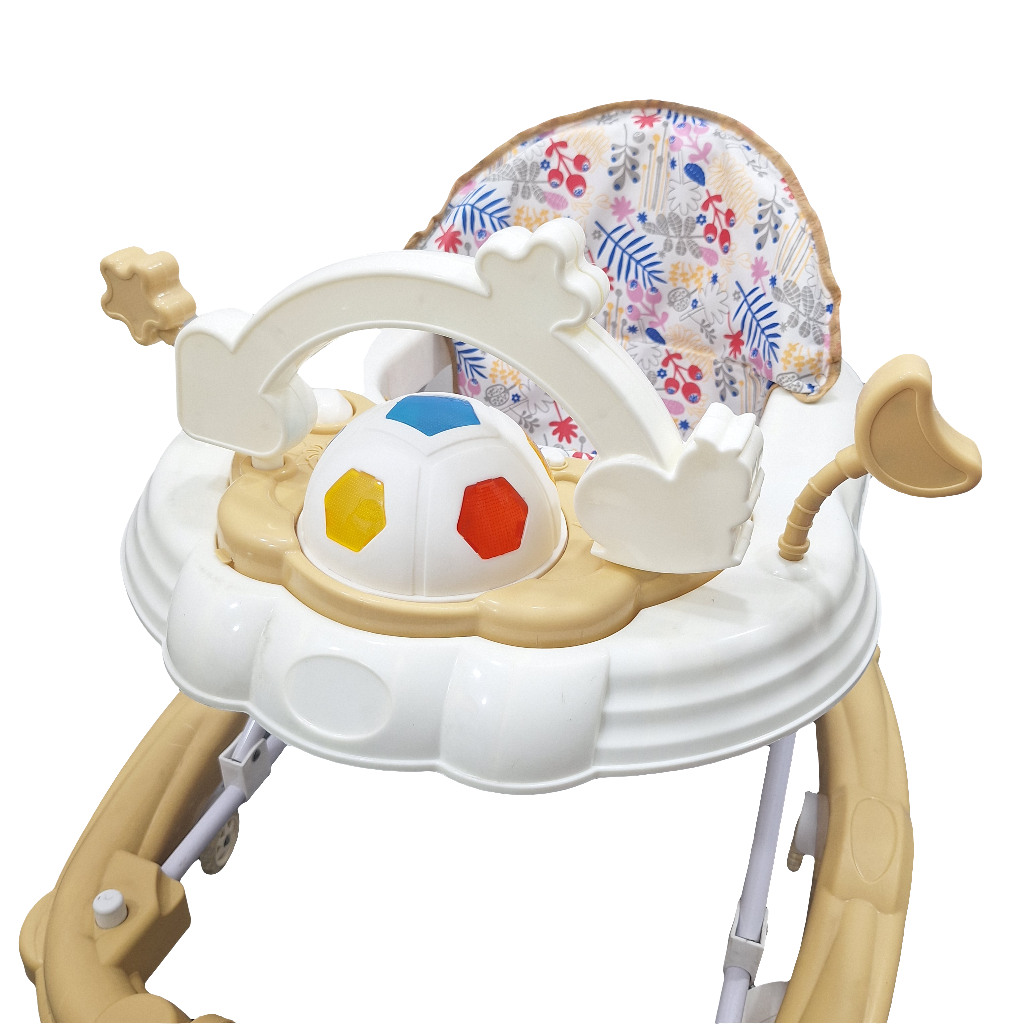 2 IN 1 Baby Walker - Beige & White - 9914