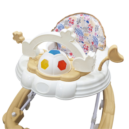 2 IN 1 Baby Walker - Beige & White - 9914