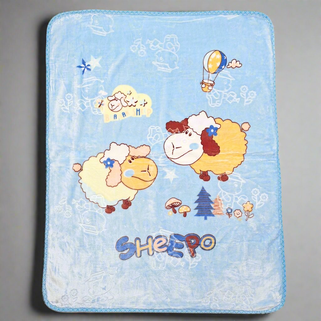 Little Nights - Baby Blanket - Blue - Sheeps - Large