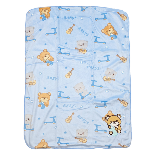 For Baby - Fur Blanket - Blue - Bear & Scootey