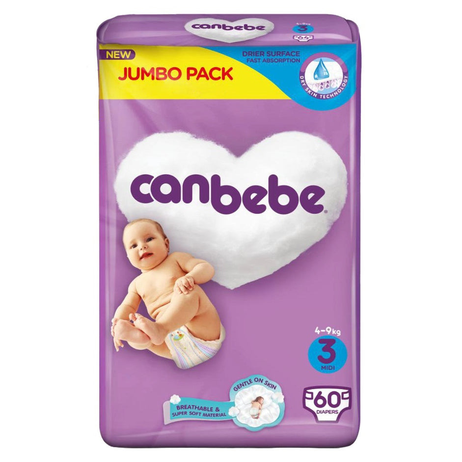 Canbebe Diapers Pack Size 3 - 60 Pcs