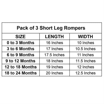 TBS - Pack of 3 Short Leg Rompers - Pink