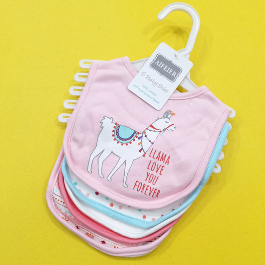 Aifeier - Pack of 5 Bibs - Girls - Theme 1