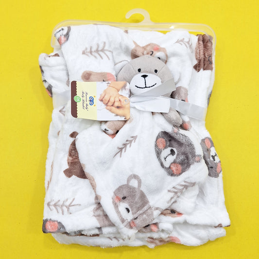 Raccoon Baby - Blanket - Bear & Tree - Grey