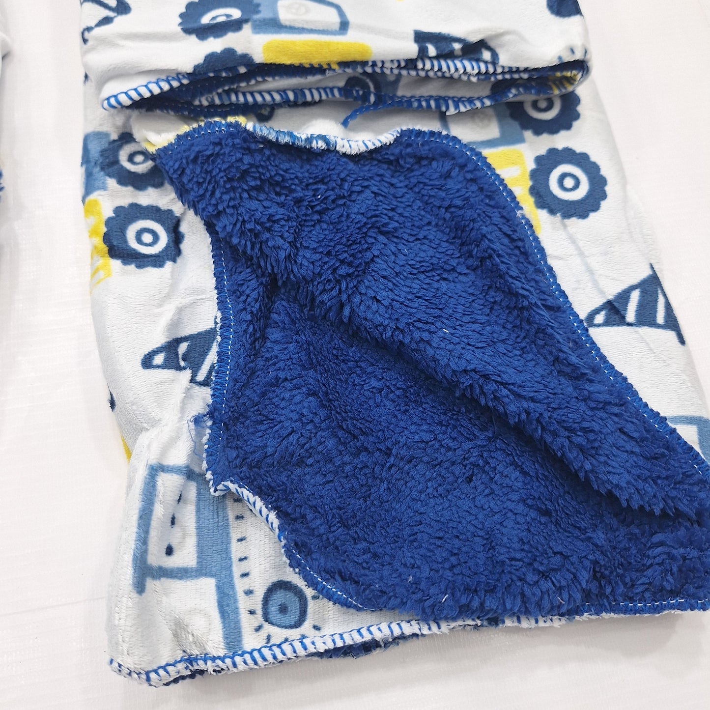 2 Pieces - Swaddle & Blanket - Blue - Construction