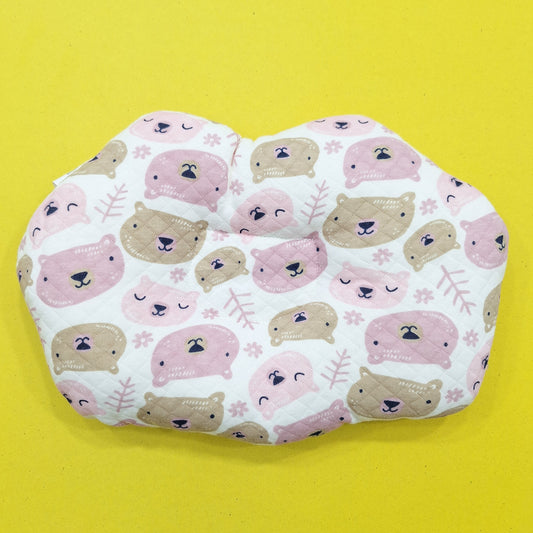 Aifeier Quilted Baby Pillow - Bear & Flowers